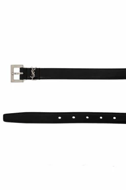 Saint Laurent CZARNY Pasek z logo