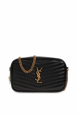 Saint Laurent CZARNY Pikowana torba na ramię ‘Lou Mini’