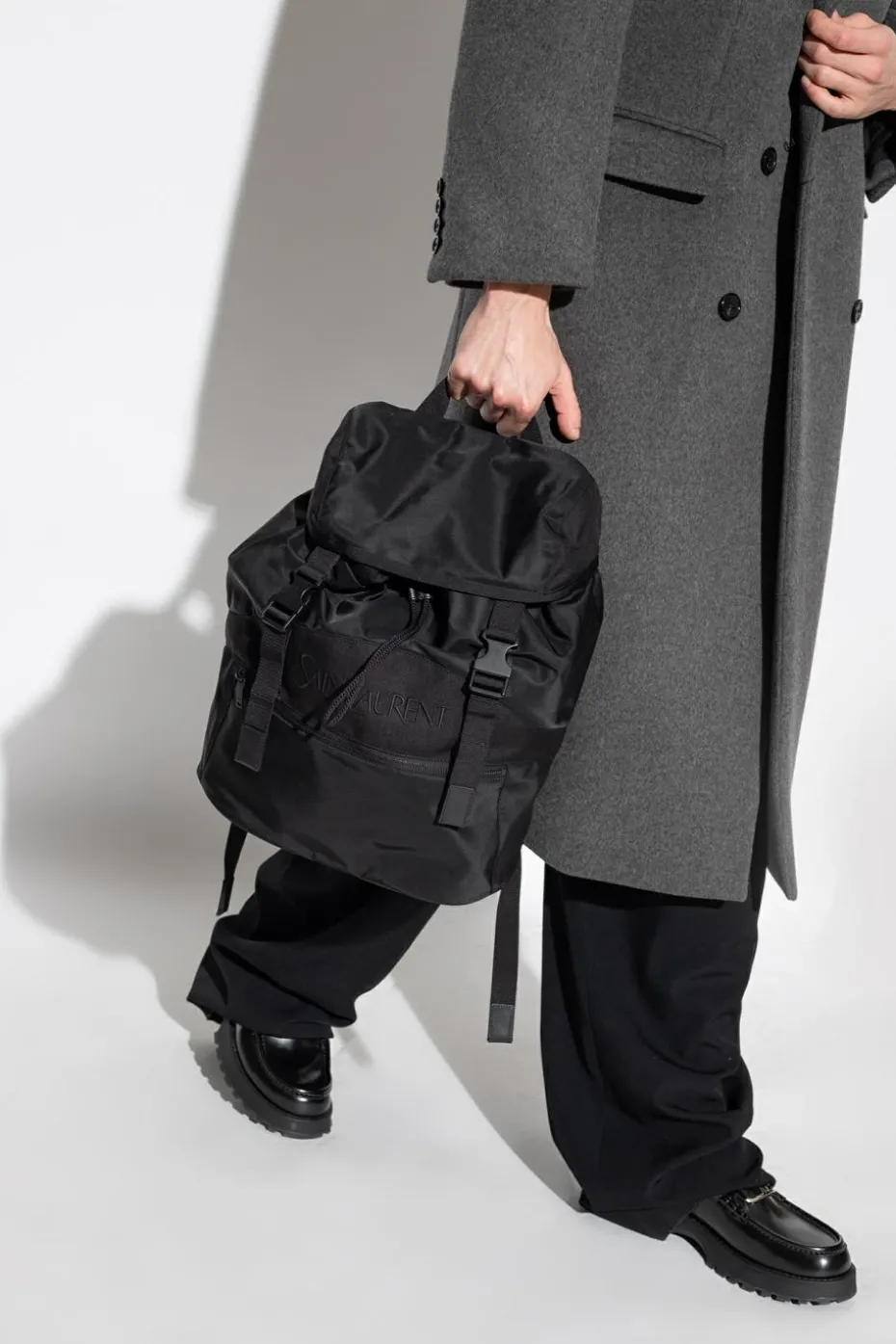 Saint Laurent CZARNY Plecak z logo