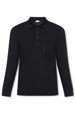 Saint Laurent CZARNY Polo z długimi rękawami