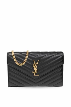 Saint Laurent CZARNY Portfel na łańcuchu ‘Cassandre’