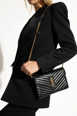 Saint Laurent CZARNY Portfel na łańcuchu ‘Cassandre’