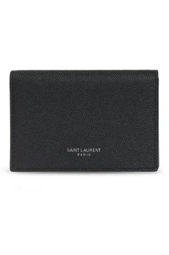 Saint Laurent CZARNY Portfel z logo