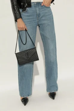 Saint Laurent CZARNY Portfel na ramię 'Envelope'