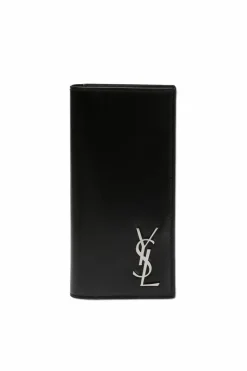 Saint Laurent CZARNY Portfel z logo