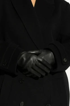 Saint Laurent CZARNY Rękawiczki z jagnięcej skóry