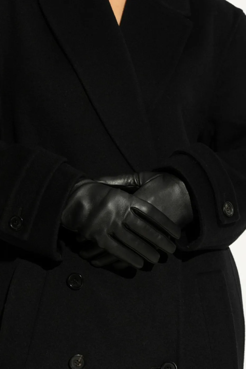 Saint Laurent CZARNY Rękawiczki z jagnięcej skóry