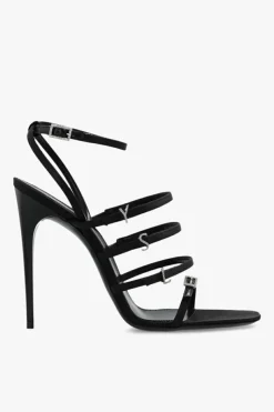 Saint Laurent CZARNY Sandały na obcasie 'Jerry’