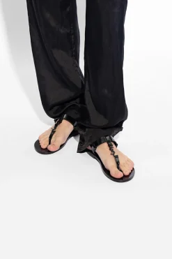 Saint Laurent CZARNY Sandały ‘Cassandre’