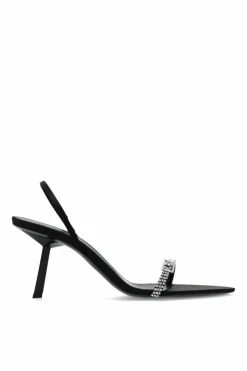 Saint Laurent CZARNY Sandały na obcasie ‘Rendez-Vous’