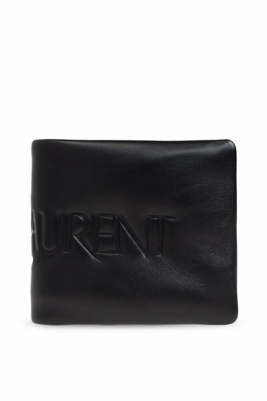 Saint Laurent CZARNY Skórzany portfel z logo