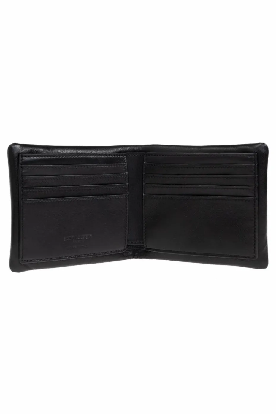 Saint Laurent CZARNY Skórzany portfel z logo