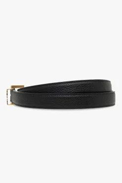 Saint Laurent CZARNY Skórzany pasek
