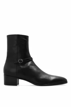 Saint Laurent CZARNY Skórzane botki ‘Vlad’