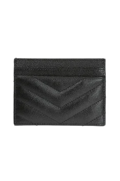 Saint Laurent CZARNY Skórzane etui na karty