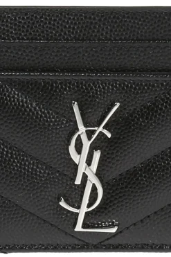 Saint Laurent CZARNY Skórzane etui na karty