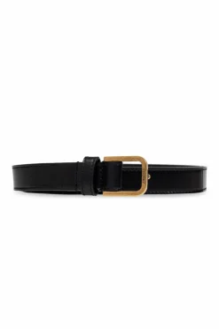 Saint Laurent CZARNY Skórzany pasek