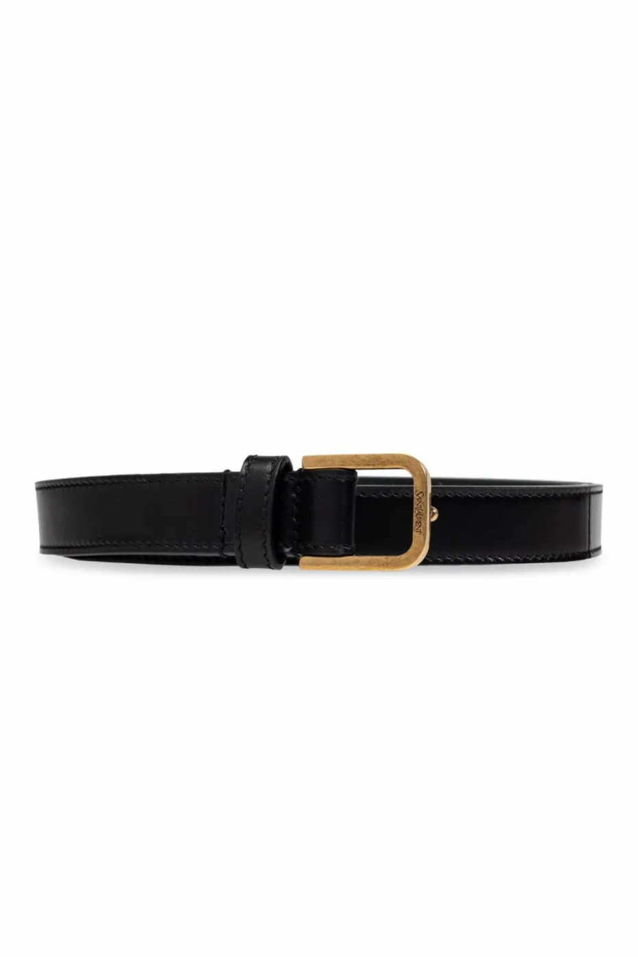 Saint Laurent CZARNY Skórzany pasek