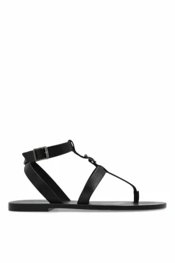 Saint Laurent CZARNY Skórzane sandały