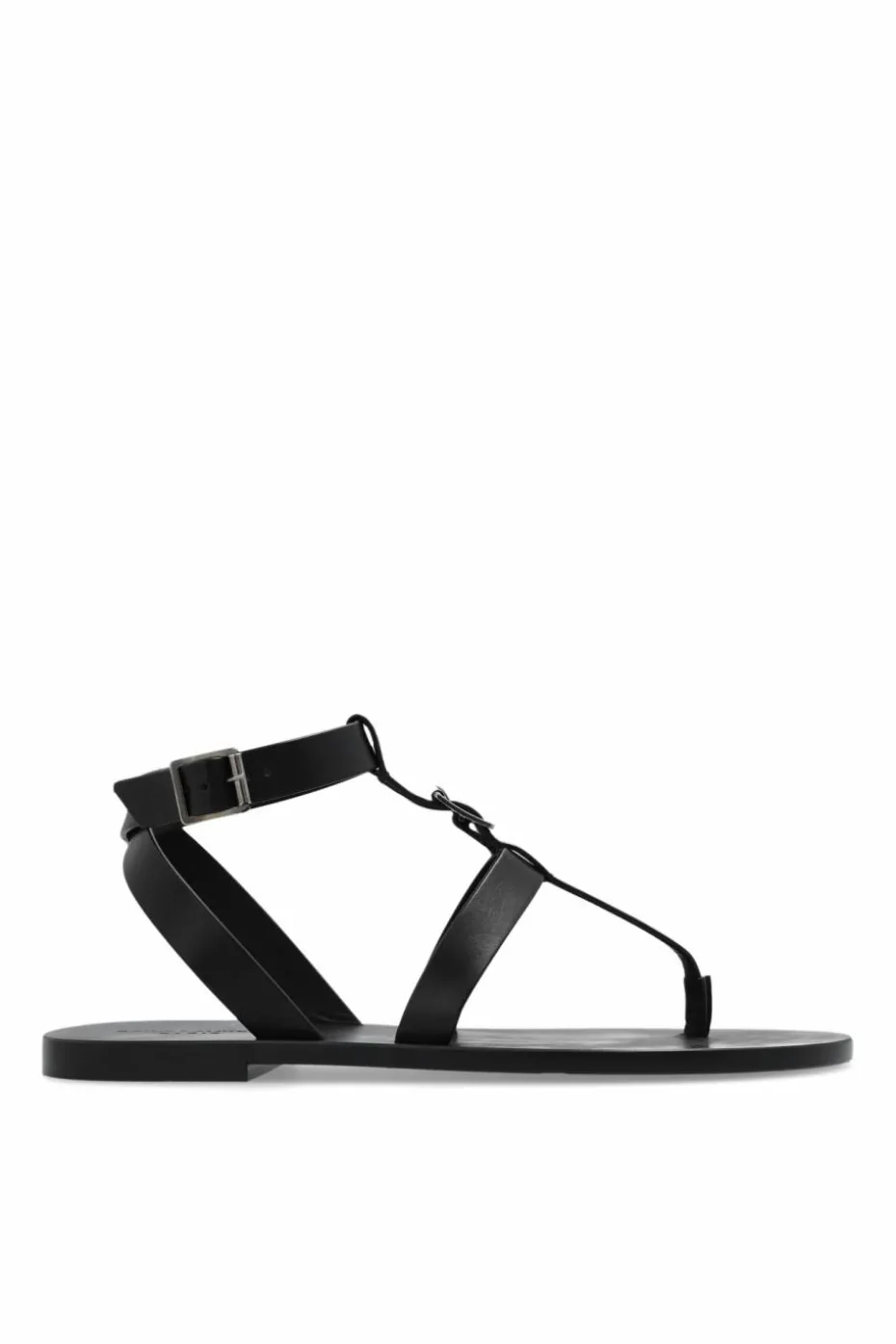 Saint Laurent CZARNY Skórzane sandały