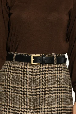 Saint Laurent CZARNY Skórzany pasek