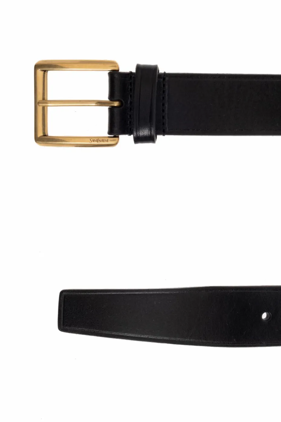 Saint Laurent CZARNY Skórzany pasek