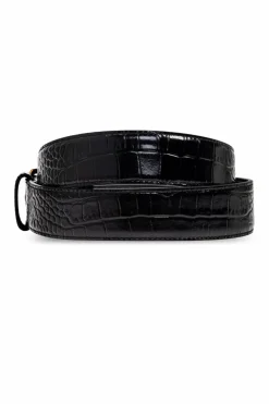 Saint Laurent CZARNY Skórzany pasek