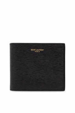 Saint Laurent CZARNY Skórzany portfel