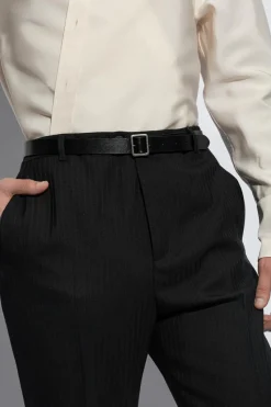 Saint Laurent CZARNY Skórzany pasek