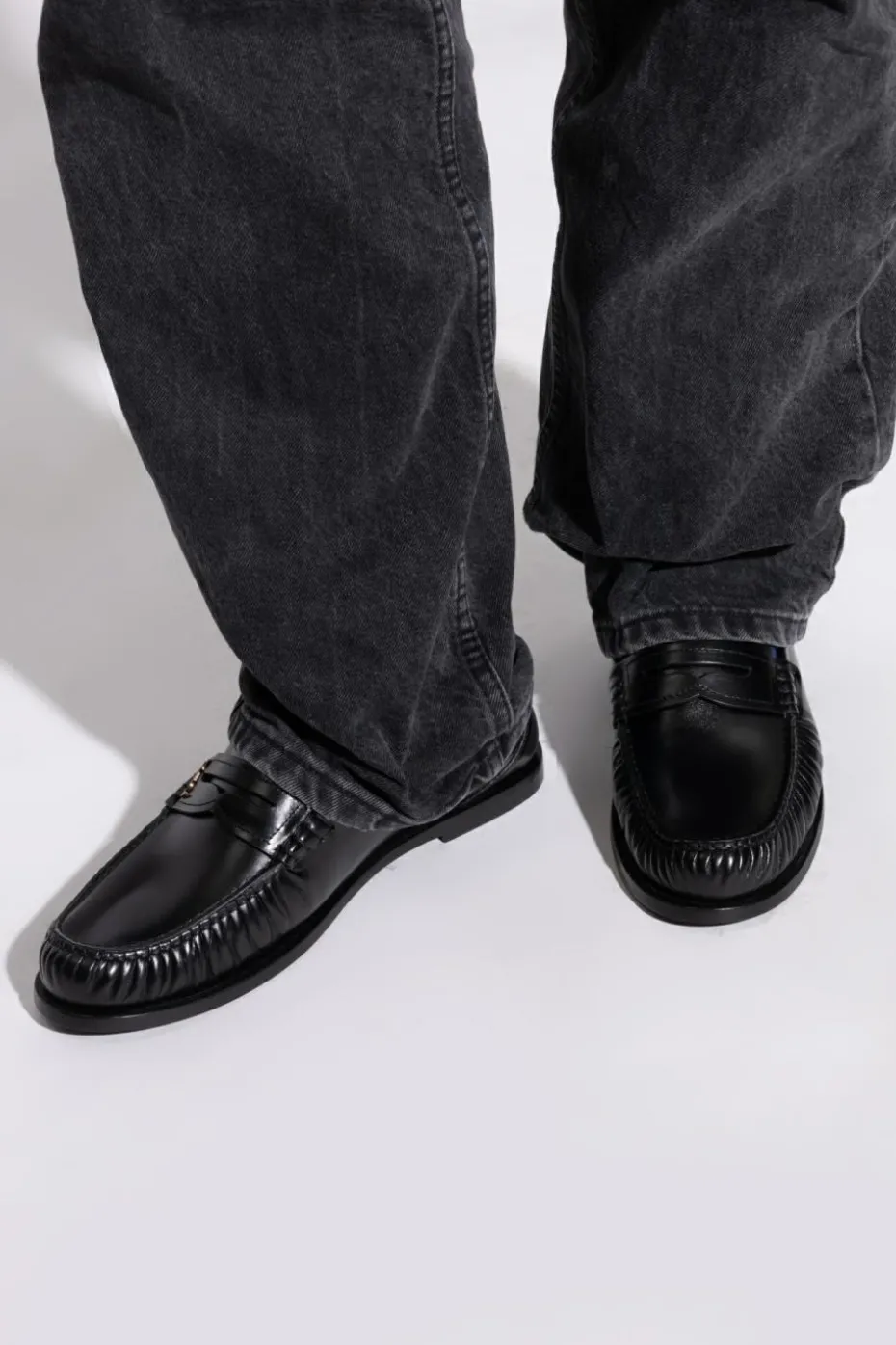 Saint Laurent CZARNY Skórzane buty typu `loafers`