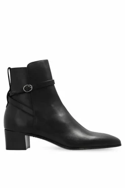 Saint Laurent CZARNY Skórzane botki ‘Terry’
