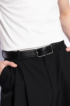 Saint Laurent CZARNY Skórzany pasek