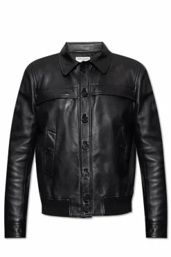 Saint Laurent CZARNY Skórzana kurtka