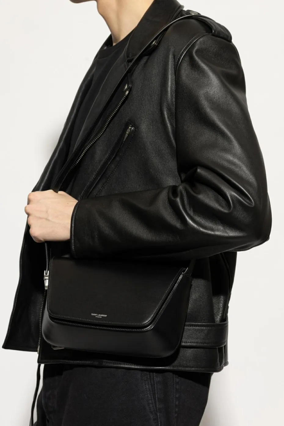 Saint Laurent CZARNY Skórzana torba na ramię