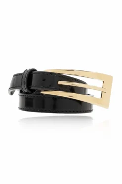 Saint Laurent CZARNY Skórzana bransoleta