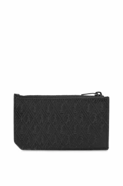 Saint Laurent CZARNY Skórzane etui na karty z logo