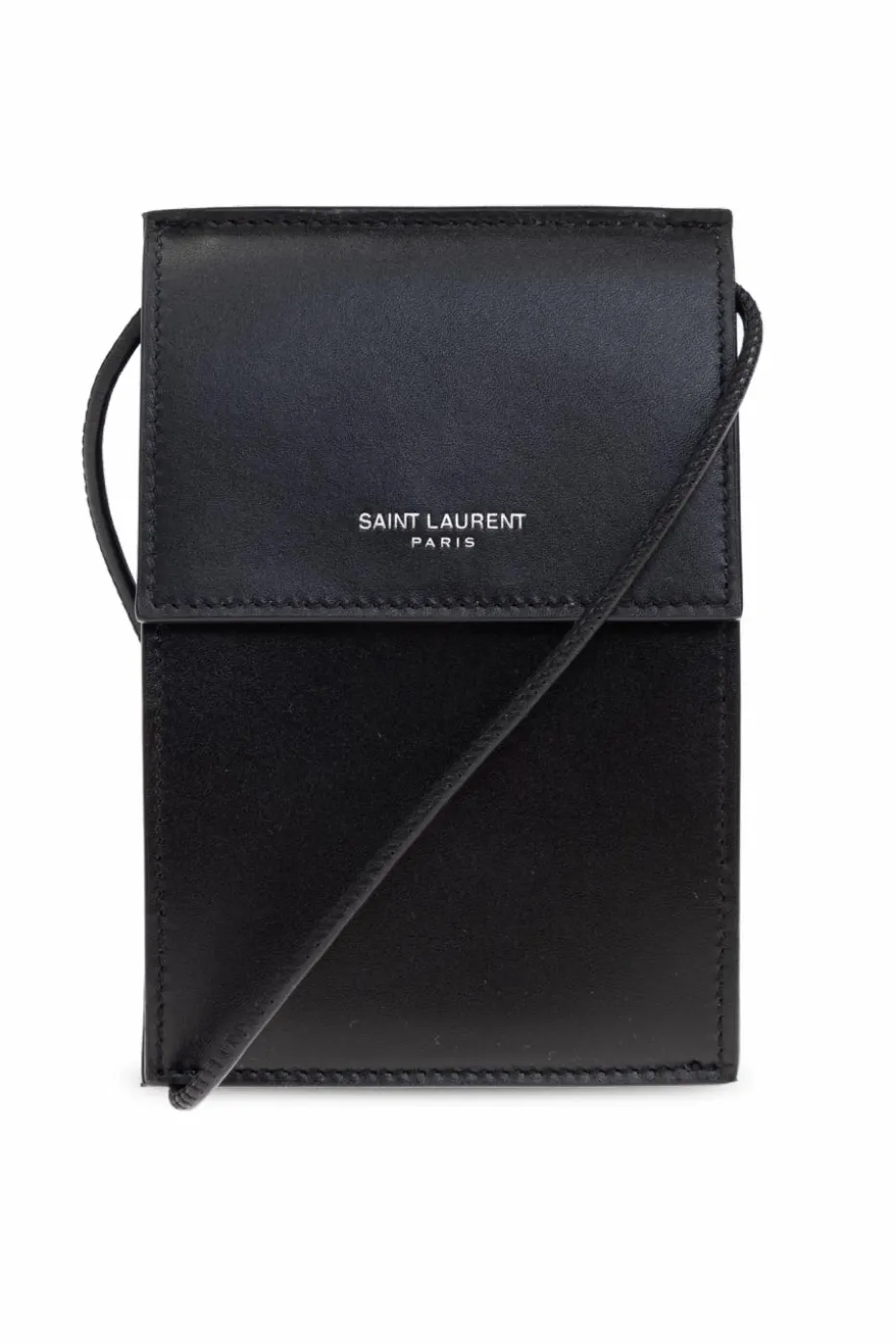 Saint Laurent CZARNY Skórzana torba na szyję
