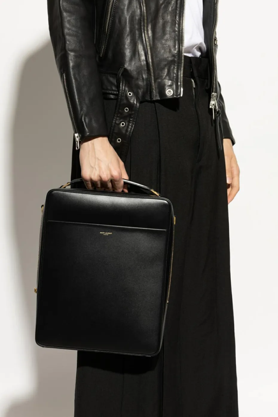 Saint Laurent CZARNY Skórzana torba do ręki