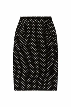 Saint Laurent CZARNY Spódnica z wzorem w kropki