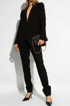 Saint Laurent CZARNY Spodnie w kant