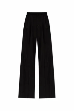 Saint Laurent CZARNY Spodnie ze wzorem w prążki