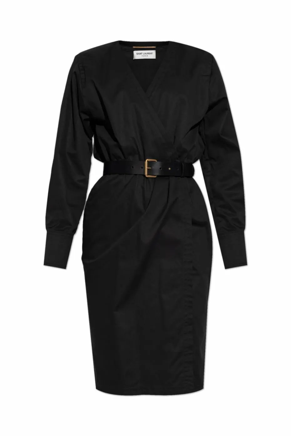 Saint Laurent CZARNY Sukienka z pasem