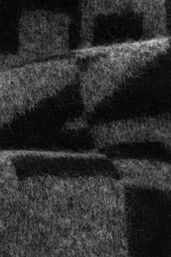 Saint Laurent CZARNY Szal z logo