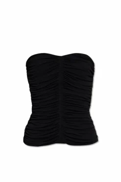 Saint Laurent CZARNY Top z odkrytymi ramionami