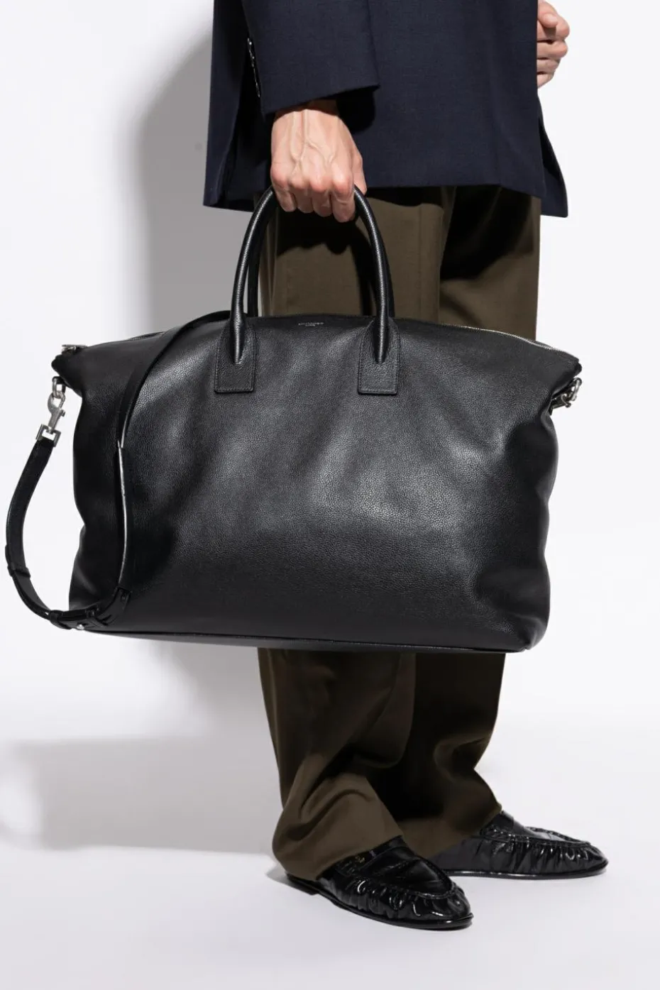 Saint Laurent CZARNY Torba `Giant Bowling Bag’ typu ‘shopper’