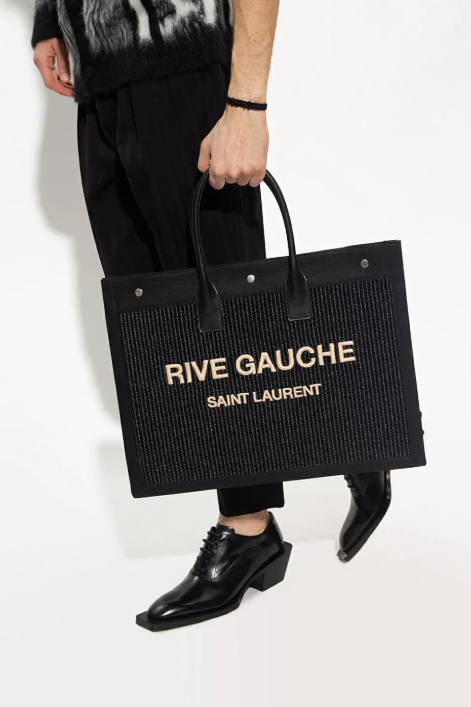 Saint Laurent CZARNY Torba ‘Noe Rive Gauche’ typu ‘shopper’