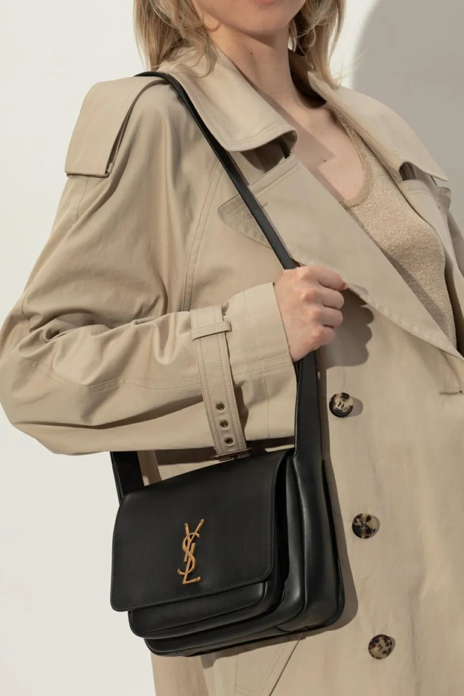 Saint Laurent CZARNY Torba na ramię `Niki`