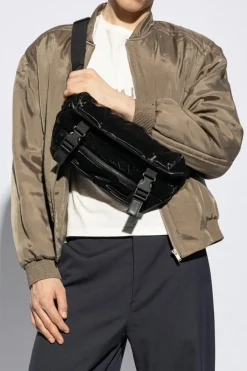 Saint Laurent CZARNY Torba na pas z logo