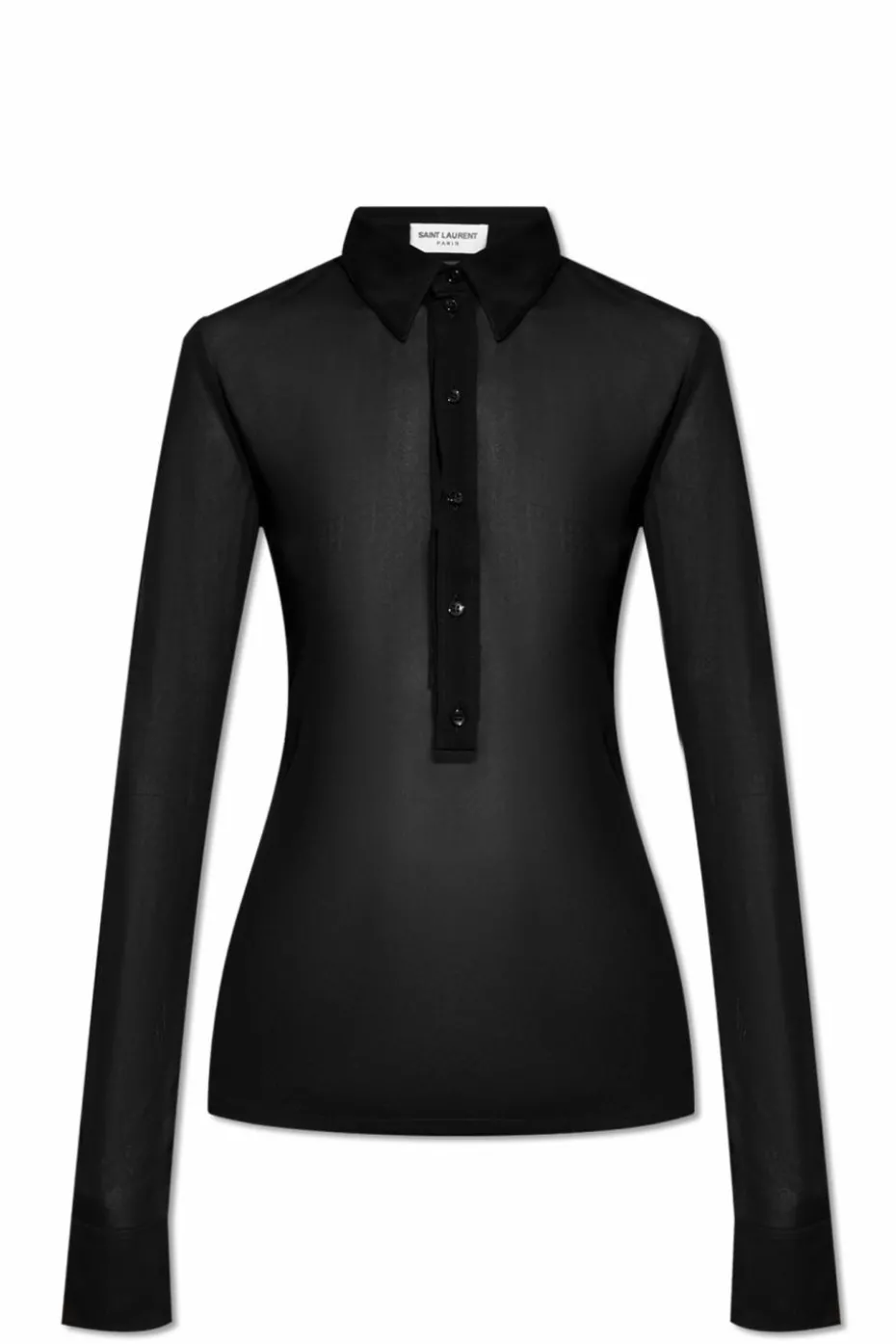 Saint Laurent CZARNY Transparentne polo