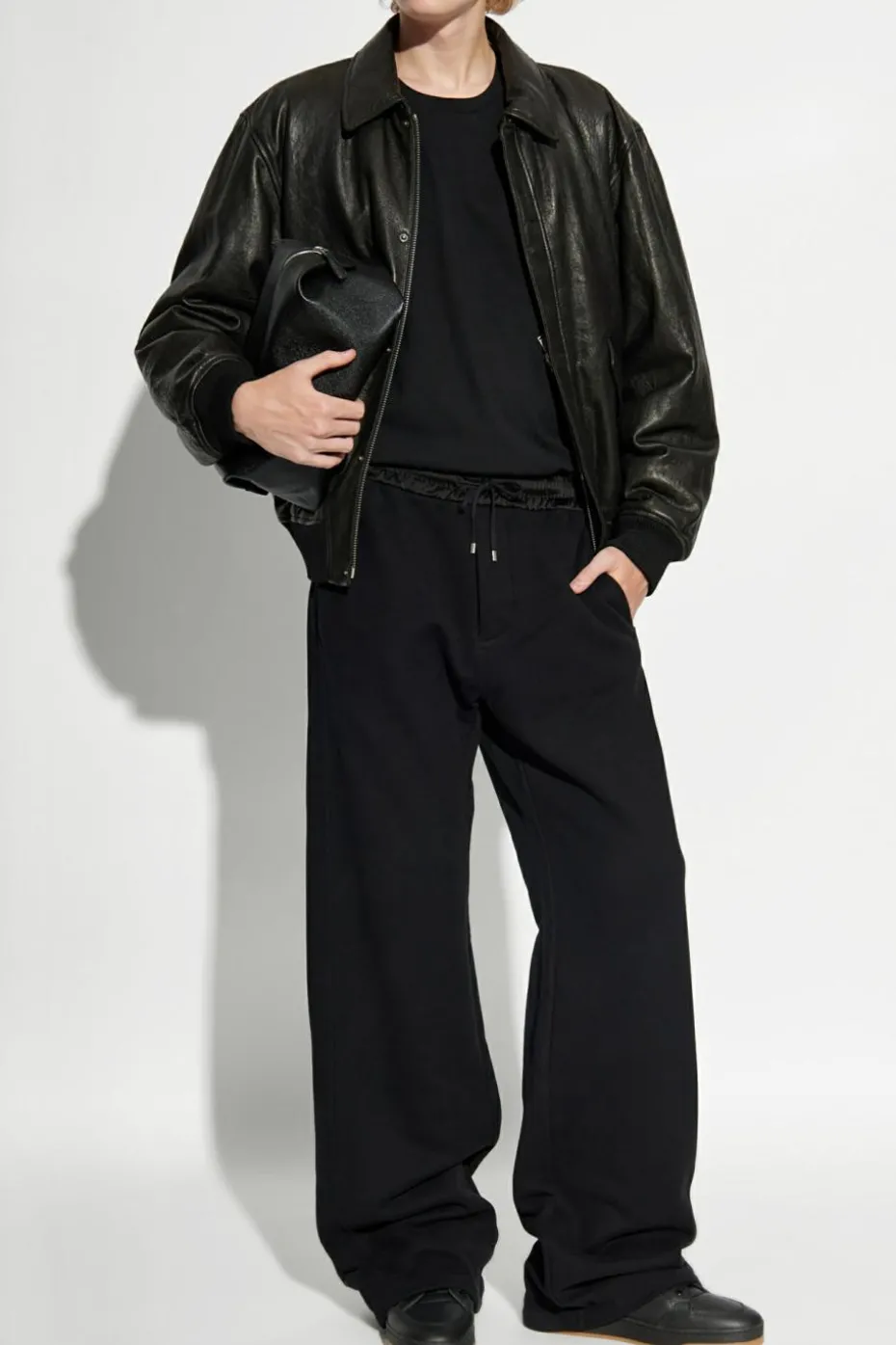 Saint Laurent CZARNY T-shirt z okrągłym dekoltem